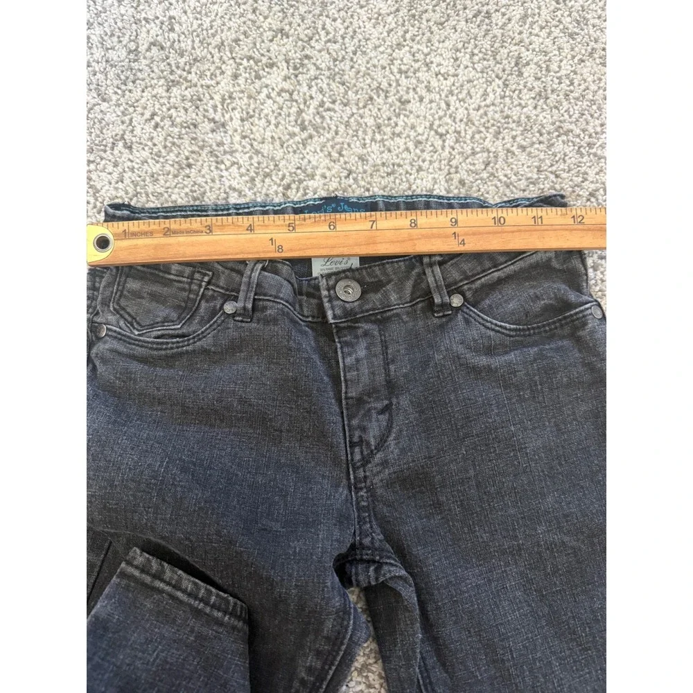 Vintage Levis Kids straight Fit Jeans Gray Charcoal Stretch Denim Size 10